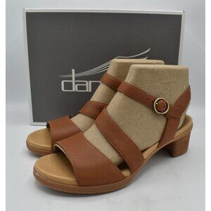 Dansko Women EU 40 US 9.5-10 Tansy Luggage Brown Leather Strappy Open Toe Sandal